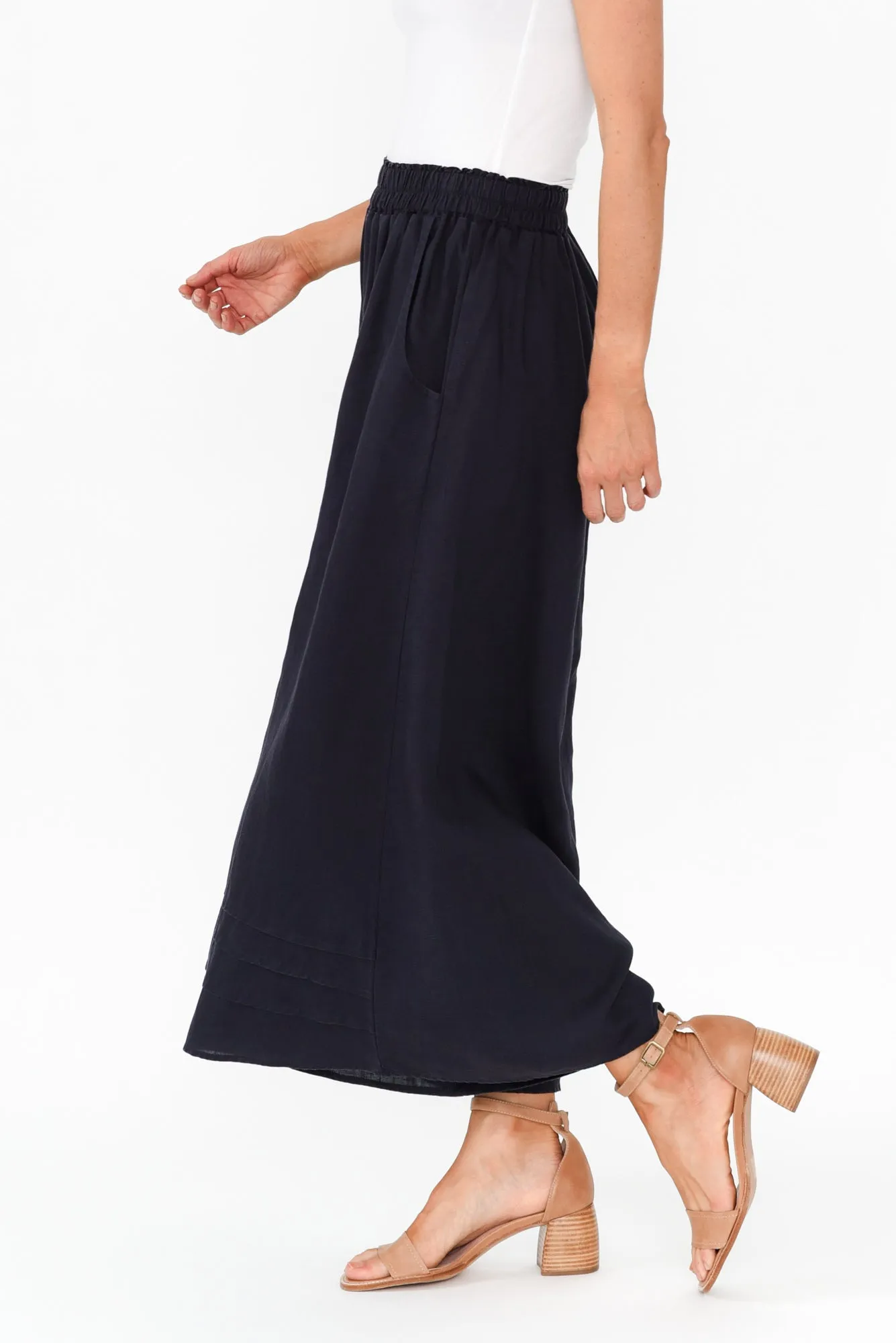 Kaleo Navy Linen Blend Pants sold by Blue Bungalow product image thumbnail 3