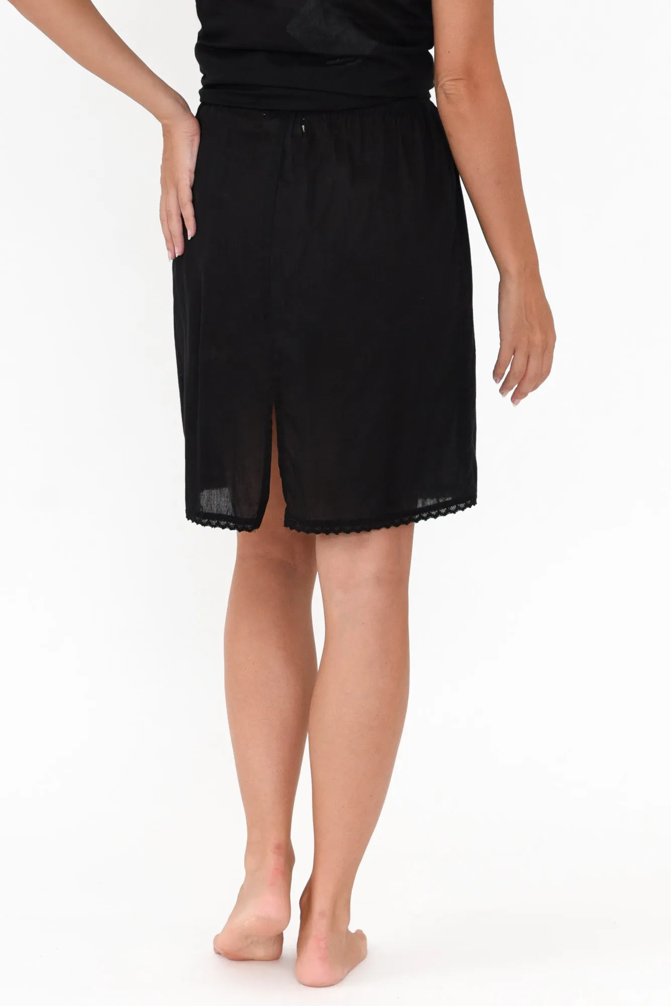 Black Cotton Slip Skirt sold by Blue Bungalow product image thumbnail 5
