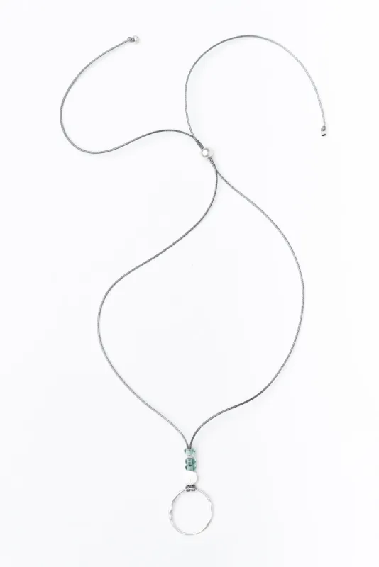 Andora Sage Beaded Circle Necklace sold by Blue Bungalow