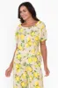 Marceline Citrus Blossom Linen Top sold by Blue Bungalow