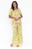 Marceline Citrus Blossom Linen Top sold by Blue Bungalow