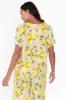 Marceline Citrus Blossom Linen Top sold by Blue Bungalow