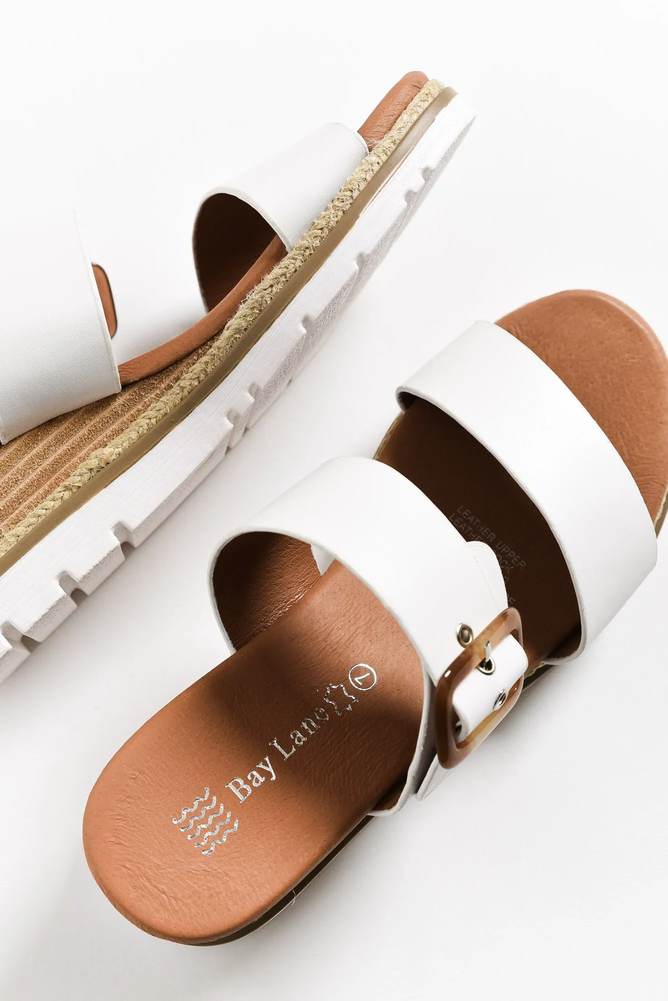 Ryver White Buckle Wedge Sandal sold by Blue Bungalow product image thumbnail 4