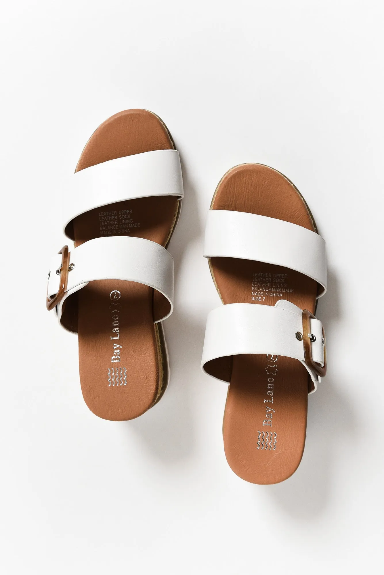 Ryver White Buckle Wedge Sandal sold by Blue Bungalow product image thumbnail 3