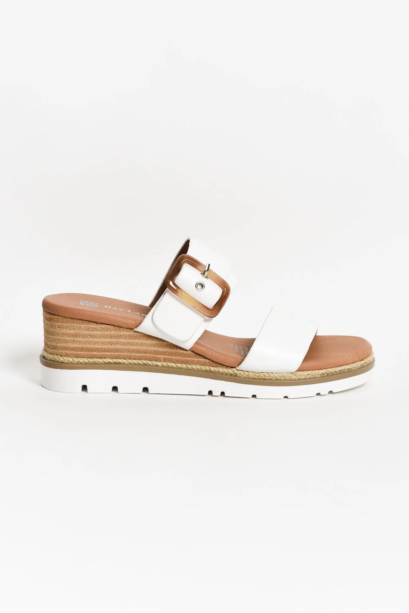 Ryver White Buckle Wedge Sandal sold by Blue Bungalow product image thumbnail 2