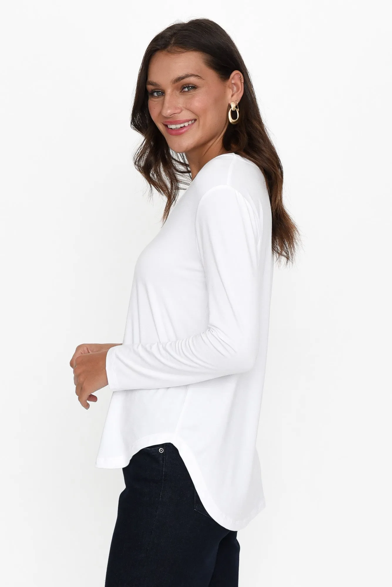 Sia White Bamboo V Neck Top sold by Blue Bungalow product image thumbnail 3