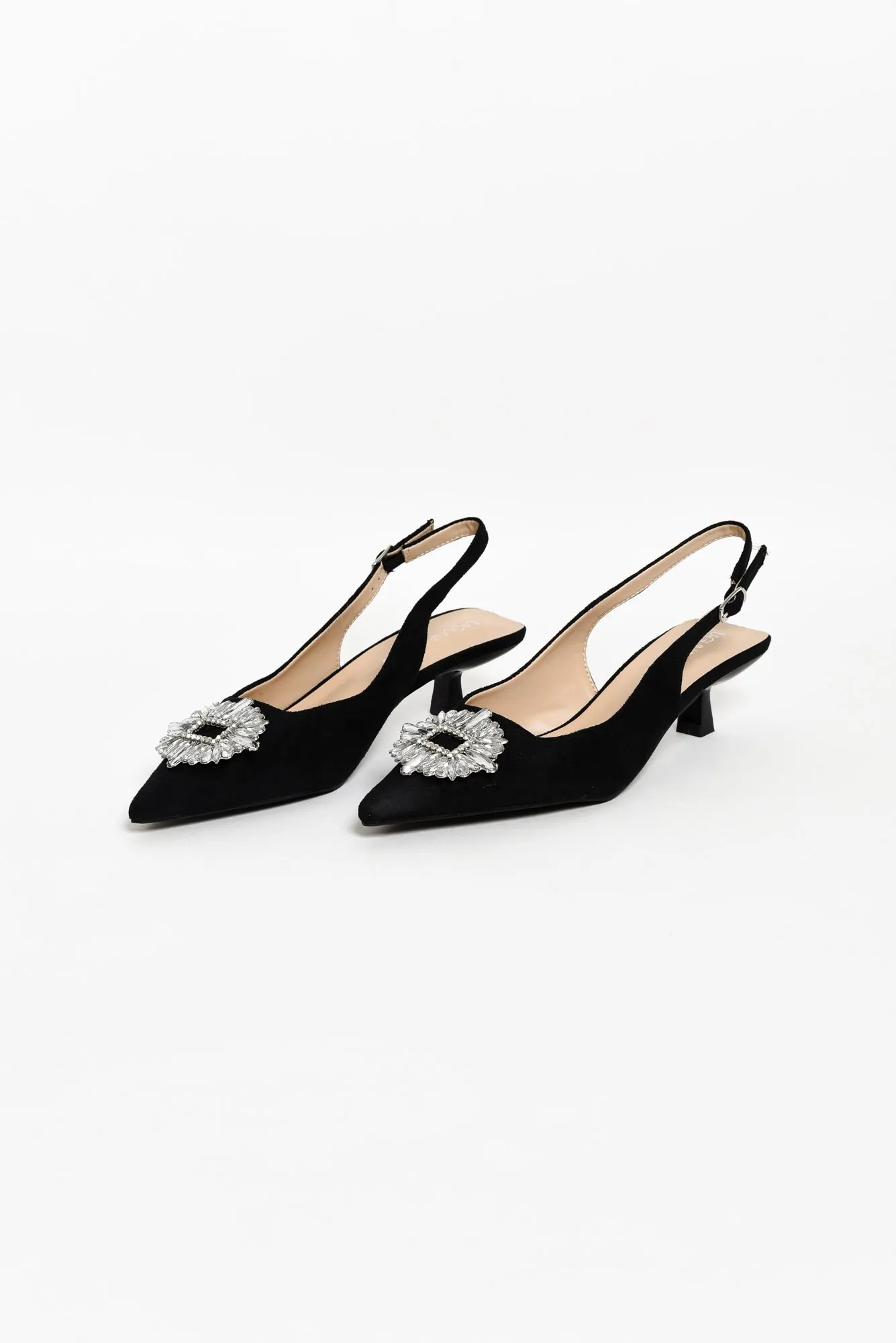 Woo Black Jewel Slingback Heel sold by Blue Bungalow