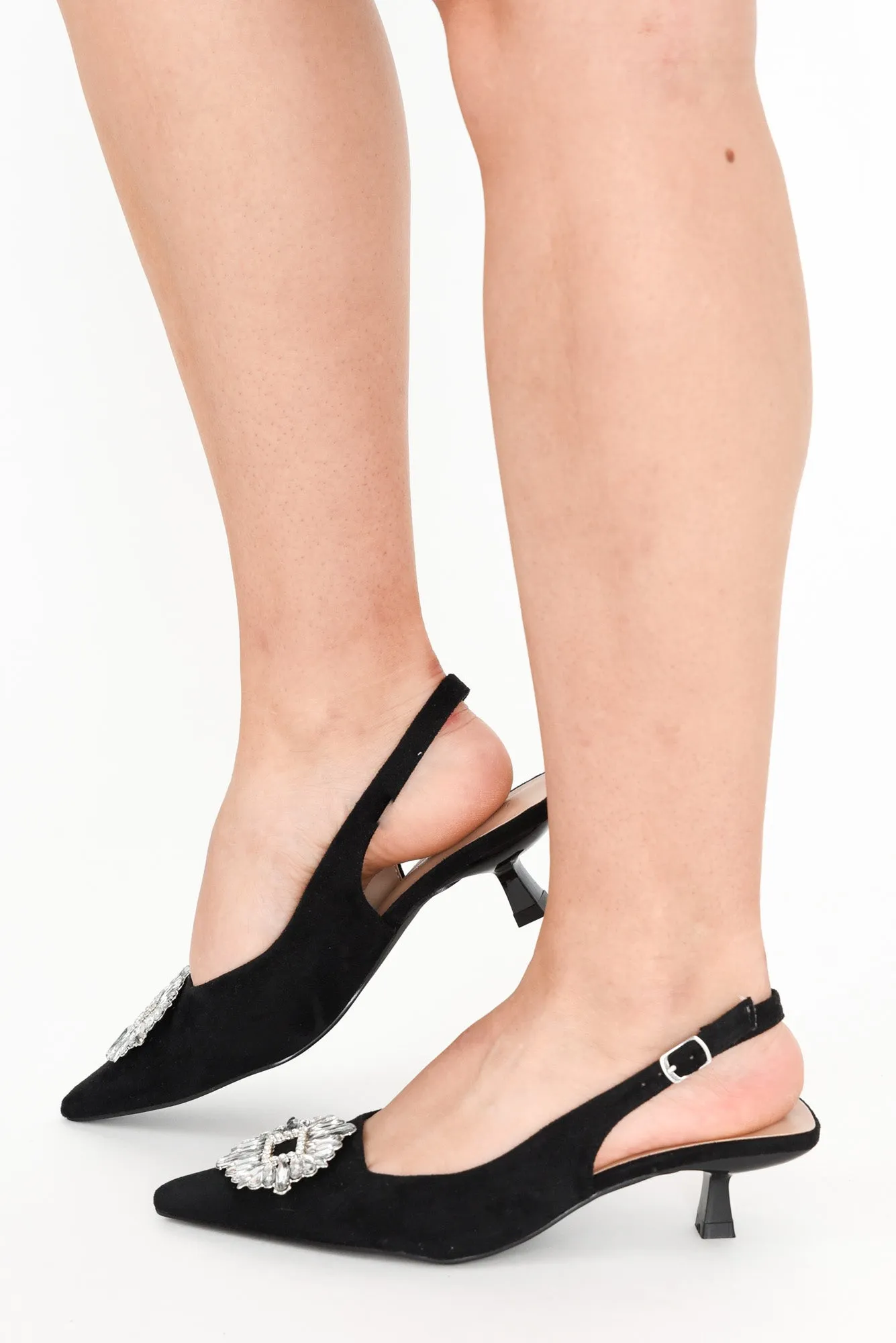 Woo Black Jewel Slingback Heel sold by Blue Bungalow product image thumbnail 4