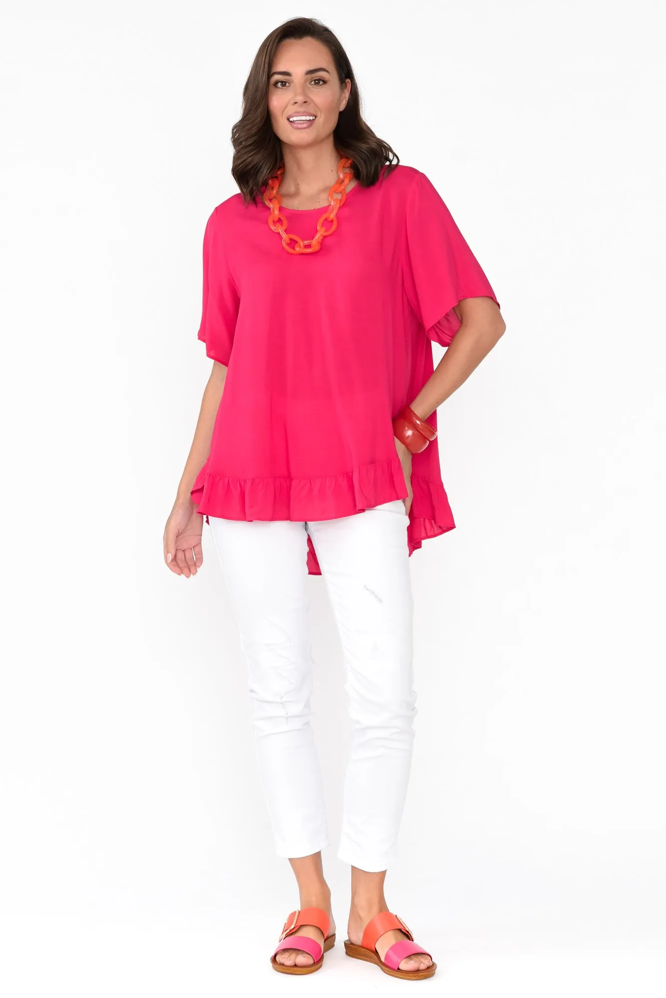 Cheryl Pink Frill Top sold by Blue Bungalow product image thumbnail 2