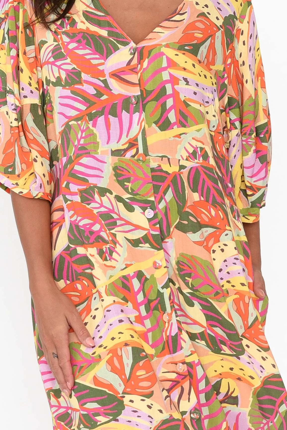 Enna Yellow Tropical Pocket Dress sold by Blue Bungalow product image thumbnail 5