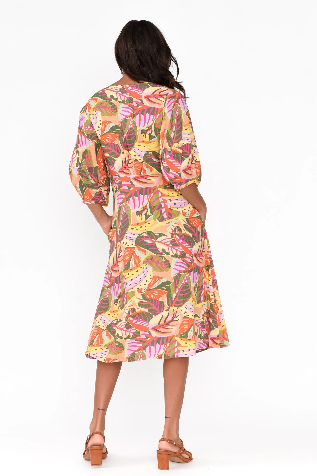 Enna Yellow Tropical Pocket Dress sold by Blue Bungalow product image thumbnail 4