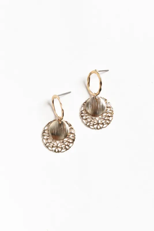 Wynna Gold Disc Earrings sold by Blue Bungalow
