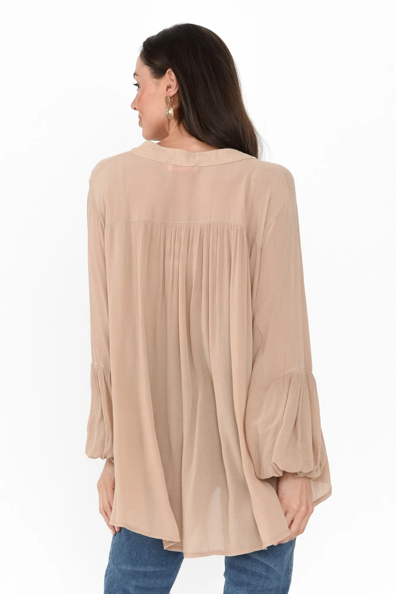 Bisa Beige Button Blouse sold by Blue Bungalow product image thumbnail 4