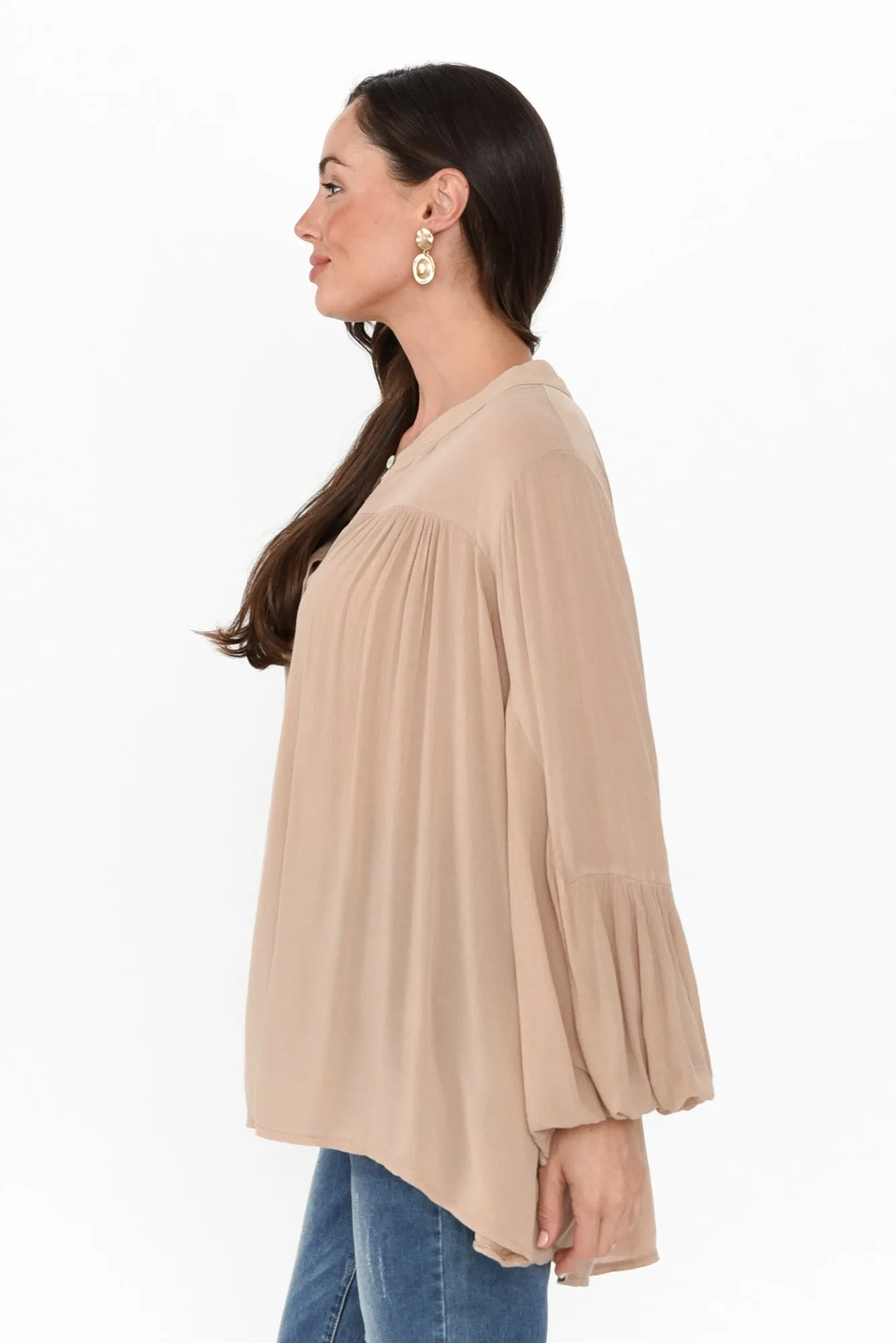 Bisa Beige Button Blouse sold by Blue Bungalow product image thumbnail 3