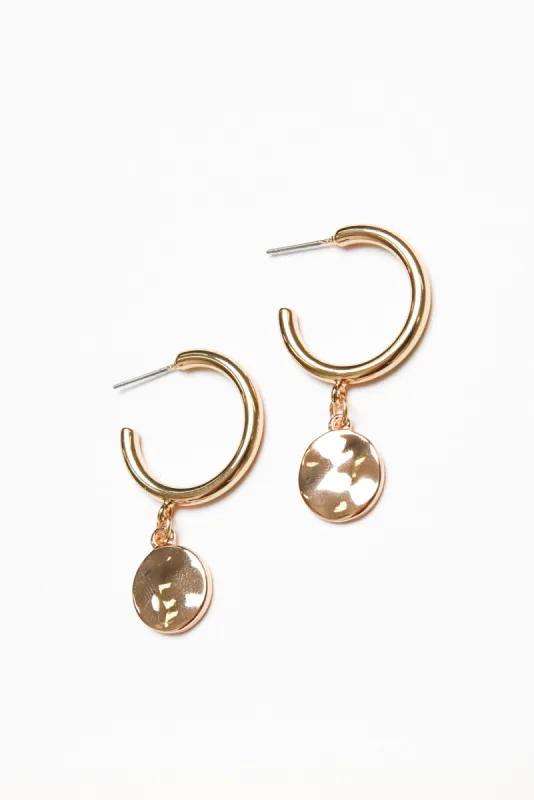 Myron Gold Disc Hoop Earrings sold by Blue Bungalow