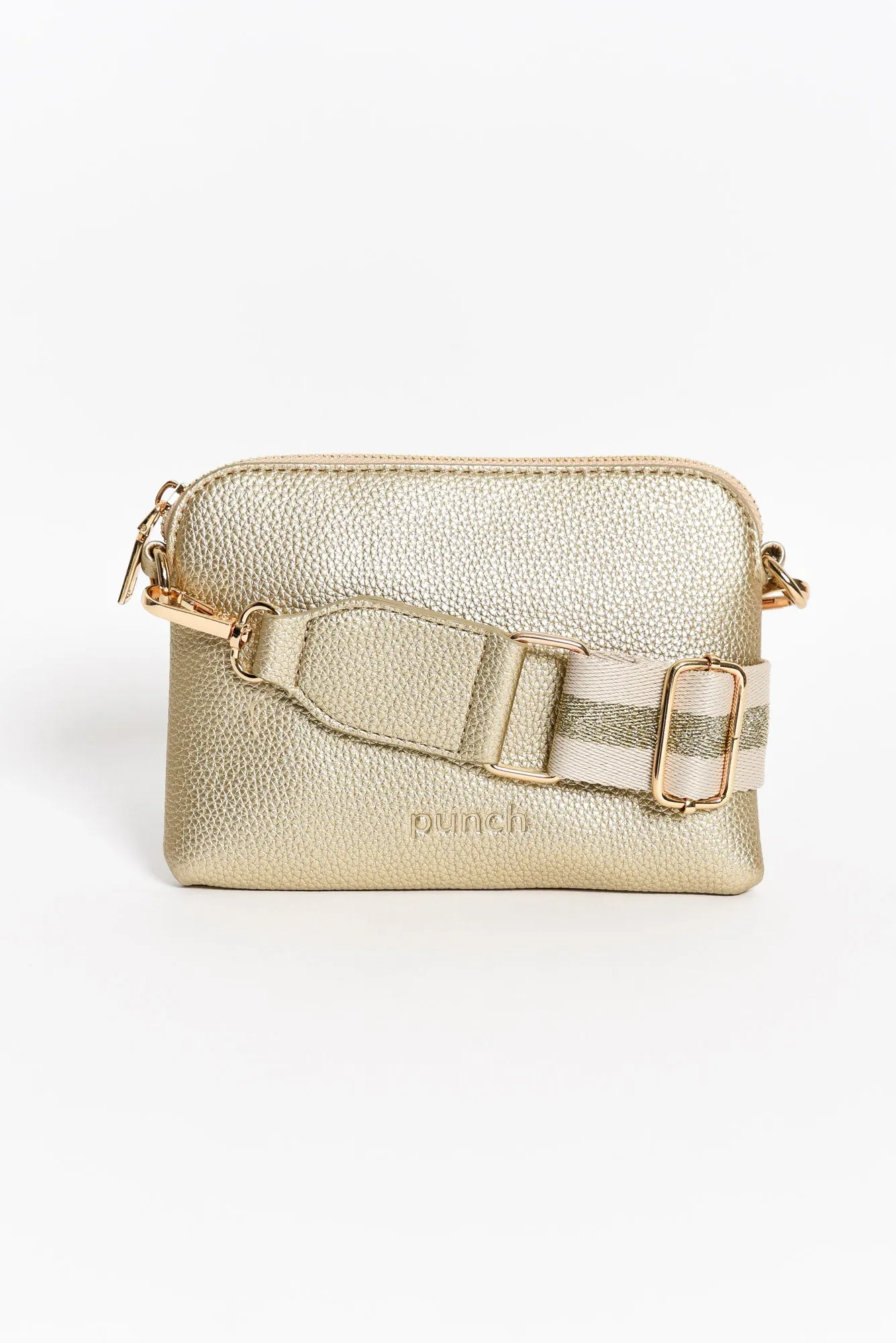 Sally Gold Mini Crossbody Bag sold by Blue Bungalow