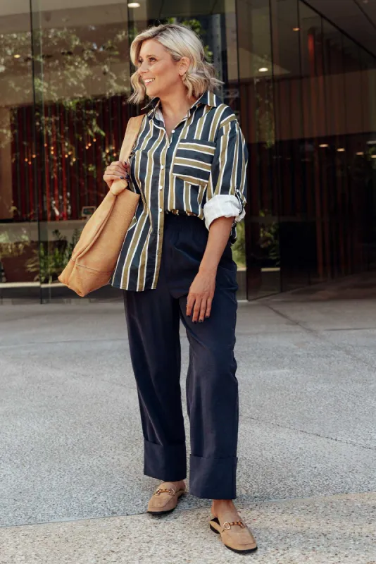 Seria Navy Cuff Pants sold by Blue Bungalow