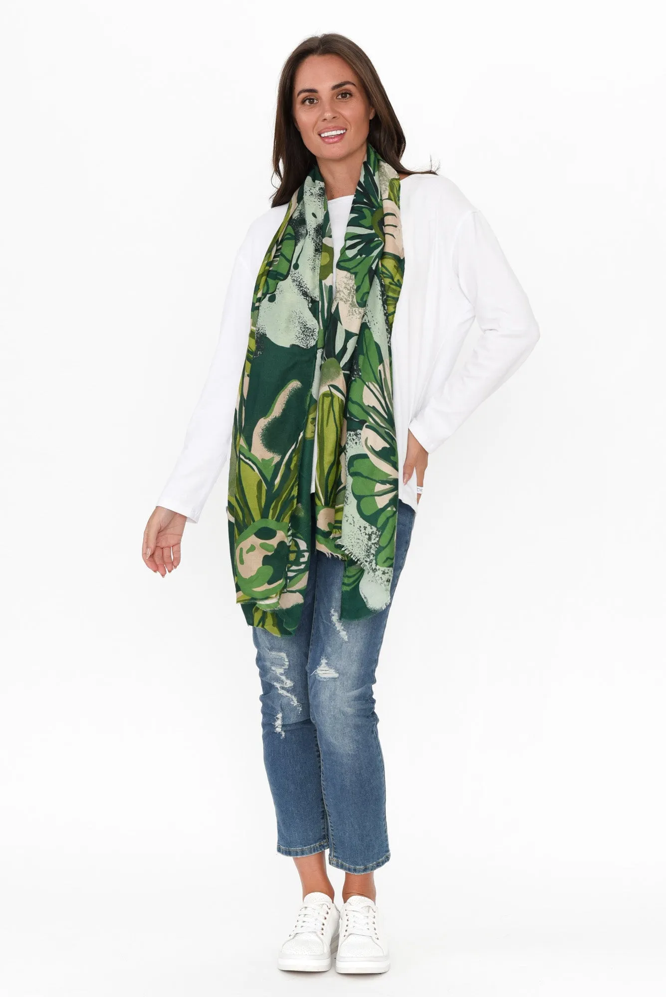 Daze Green Garden Scarf sold by Blue Bungalow product image thumbnail 2