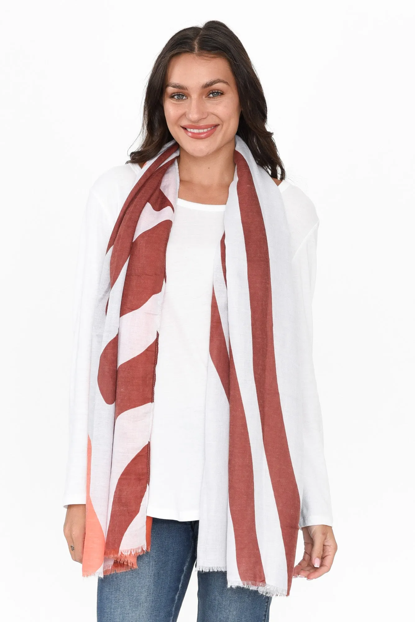 Crane Rust Contrast Scarf sold by Blue Bungalow product image thumbnail 2