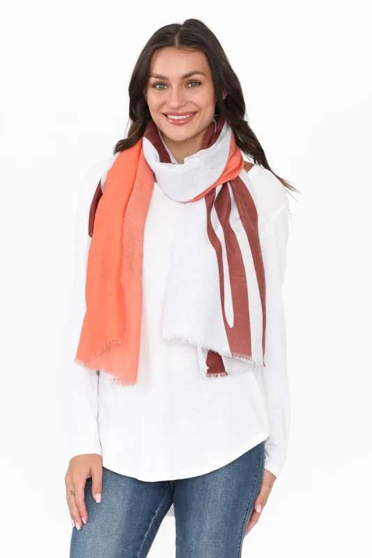Crane Rust Contrast Scarf sold by Blue Bungalow