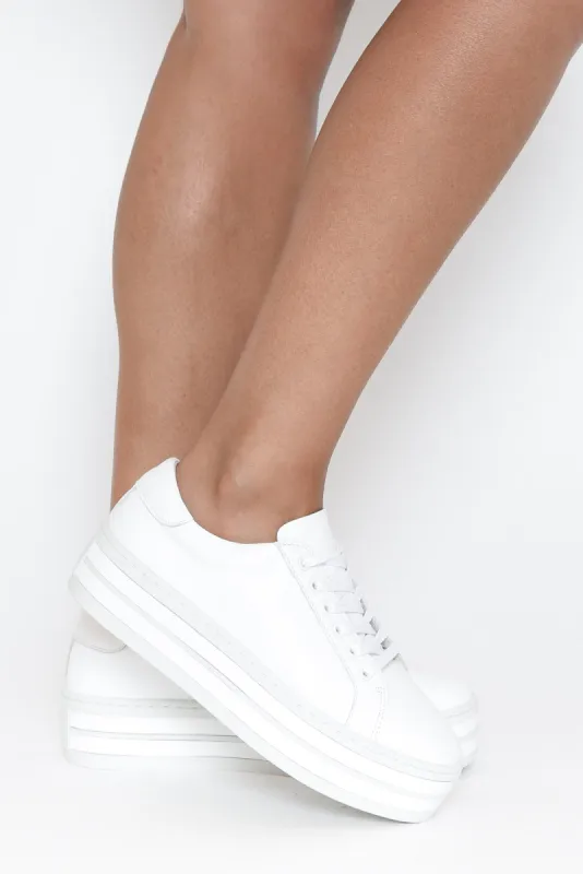 Oracle White Leather Platform Sneaker sold by Blue Bungalow