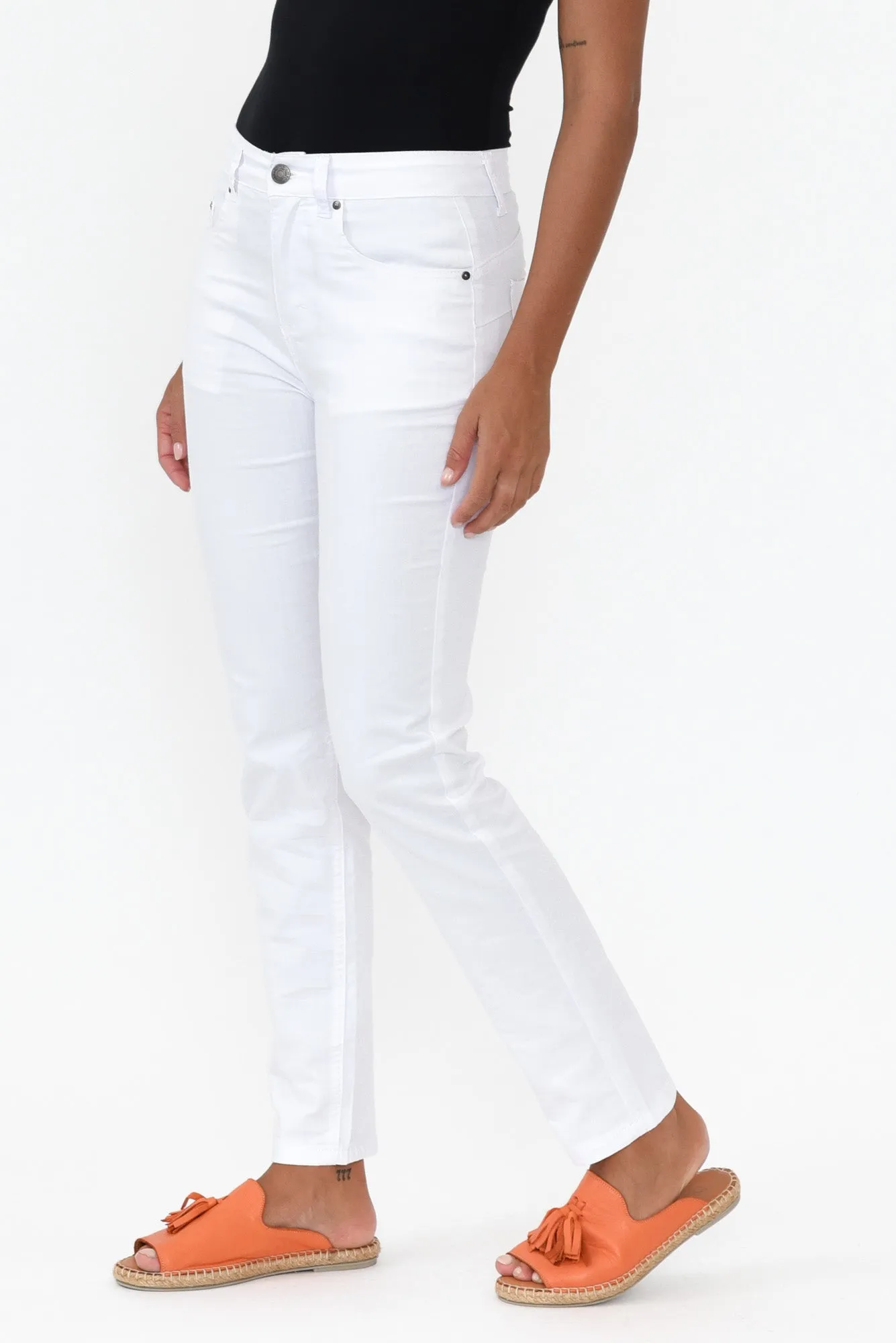 Marvel White Denim Slim Jeans sold by Blue Bungalow product image thumbnail 4