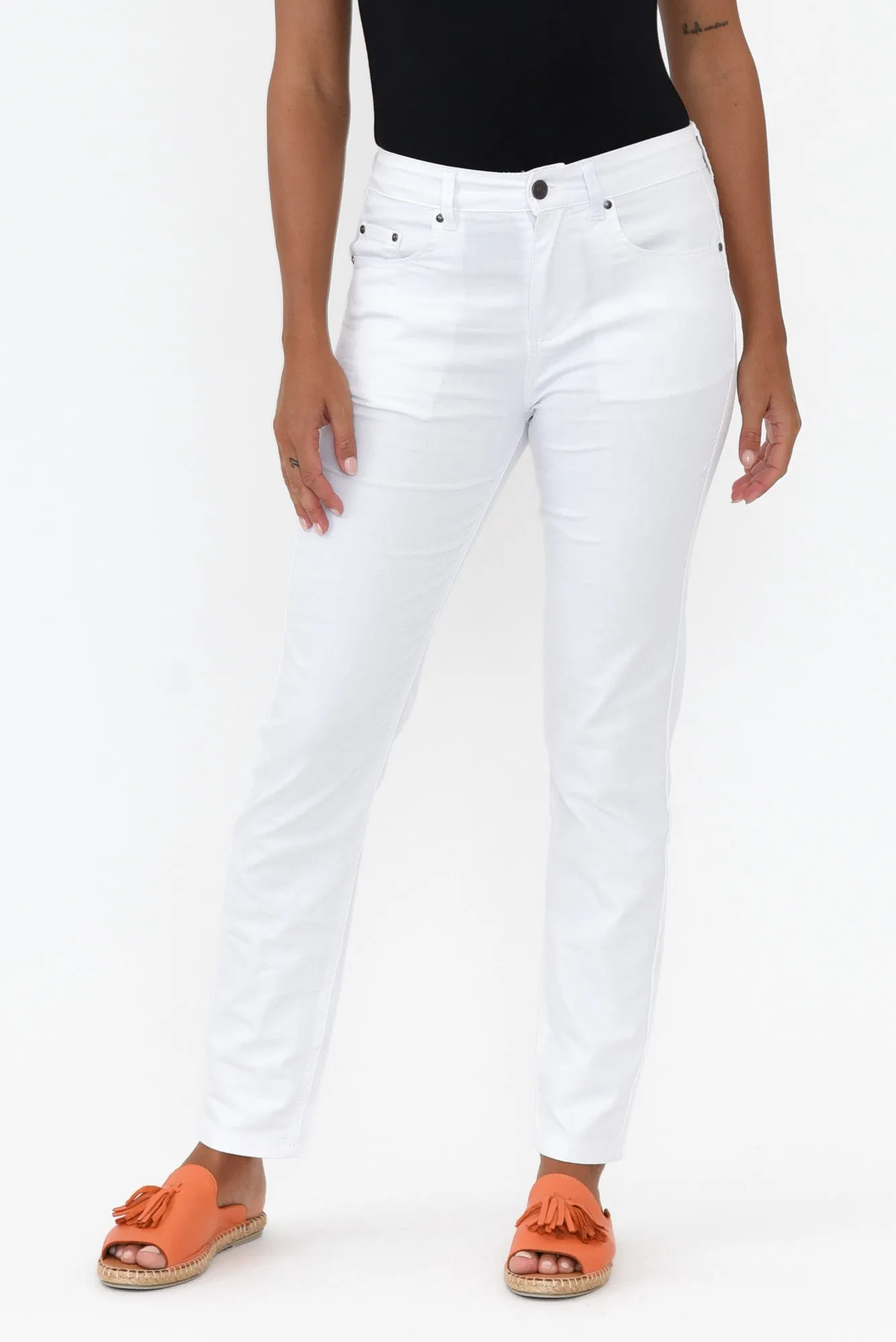 Marvel White Denim Slim Jeans sold by Blue Bungalow