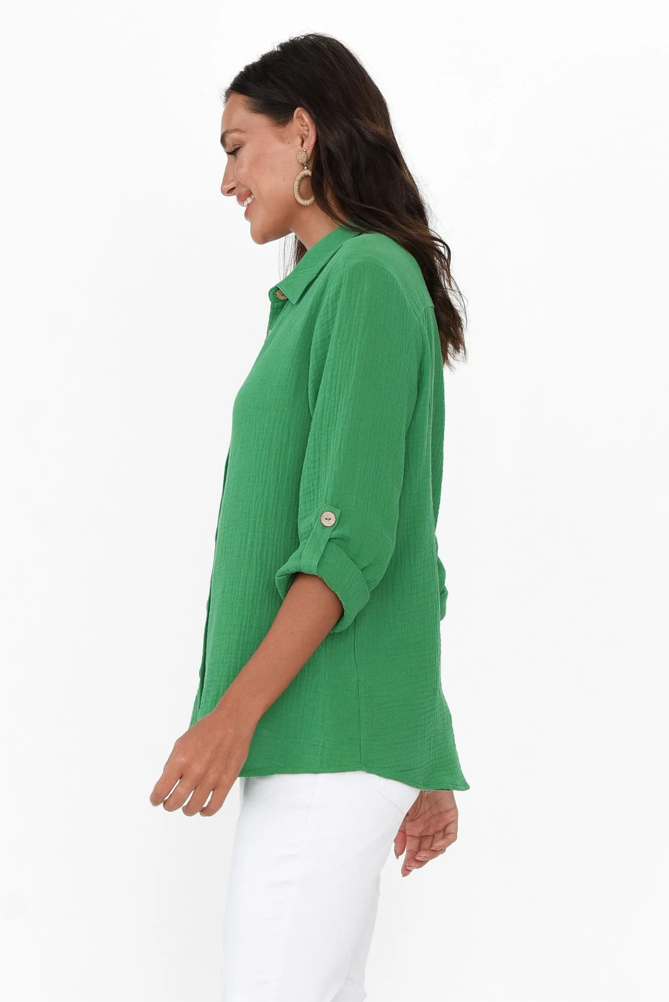 Byron Green Cotton Shirt sold by Blue Bungalow product image thumbnail 4