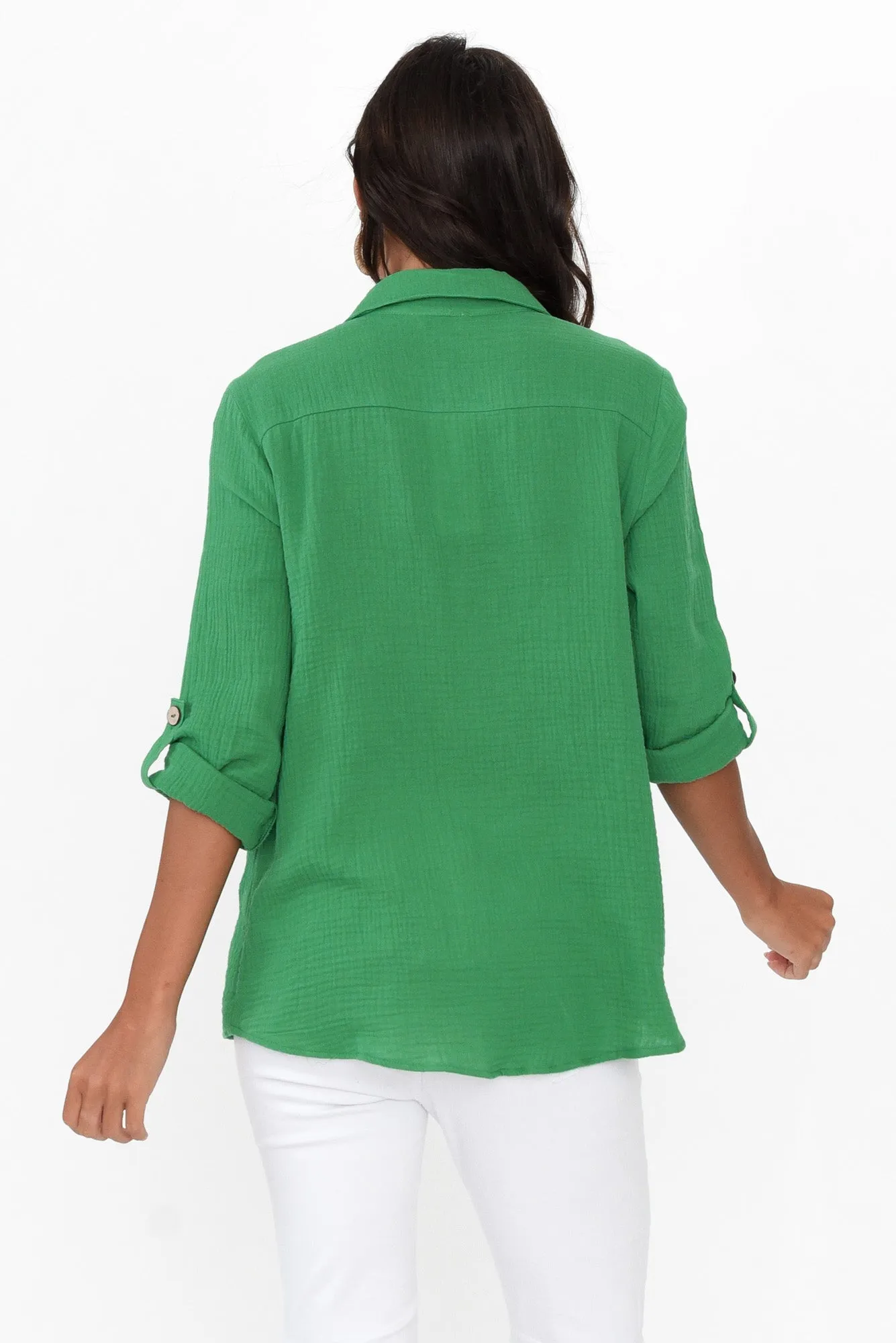 Byron Green Cotton Shirt sold by Blue Bungalow product image thumbnail 5