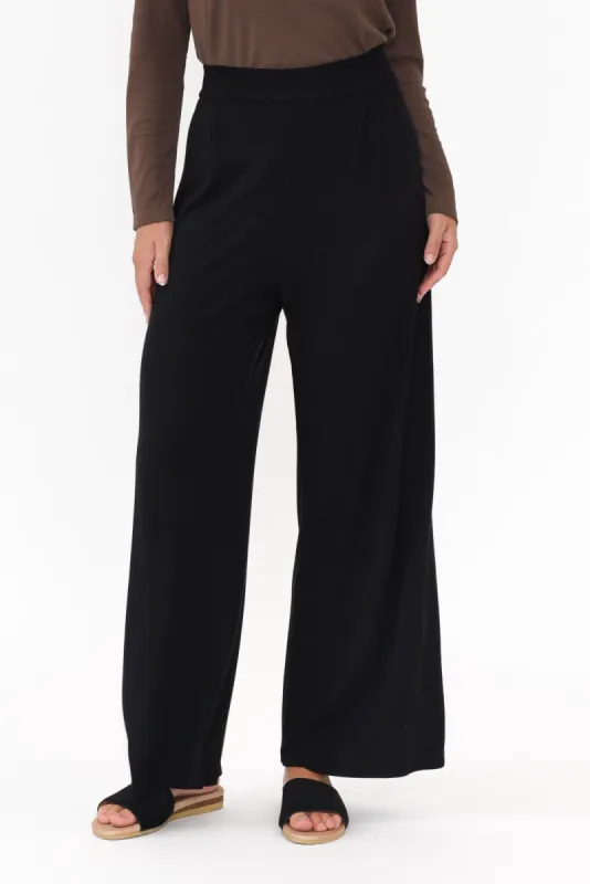 Joplin Black Bamboo Wide Leg Pants sold by Blue Bungalow