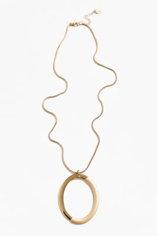 Fatima Gold Oval Pendant Necklace sold by Blue Bungalow