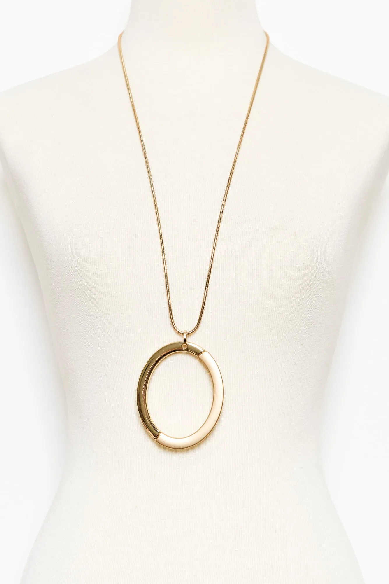 Fatima Gold Oval Pendant Necklace sold by Blue Bungalow product image thumbnail 2