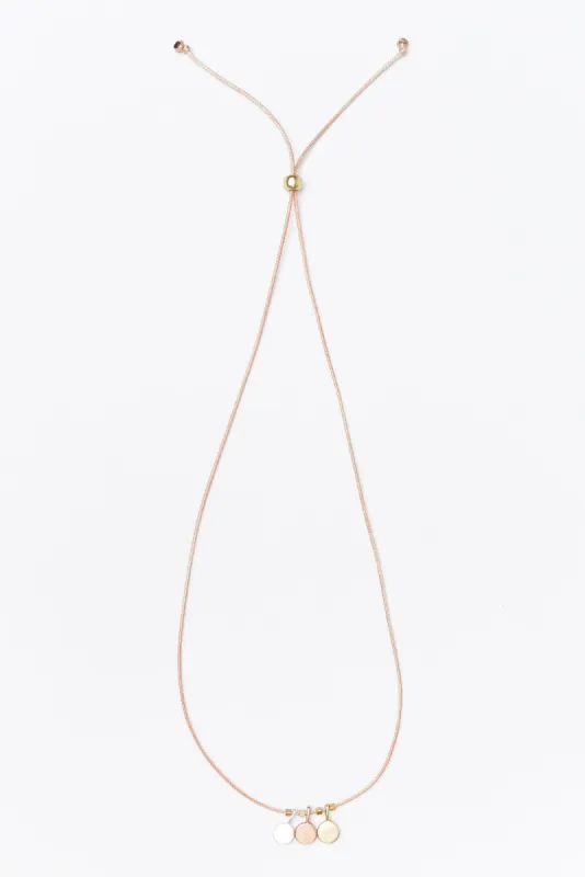 Abeba Gold Disc Pendant Necklace sold by Blue Bungalow