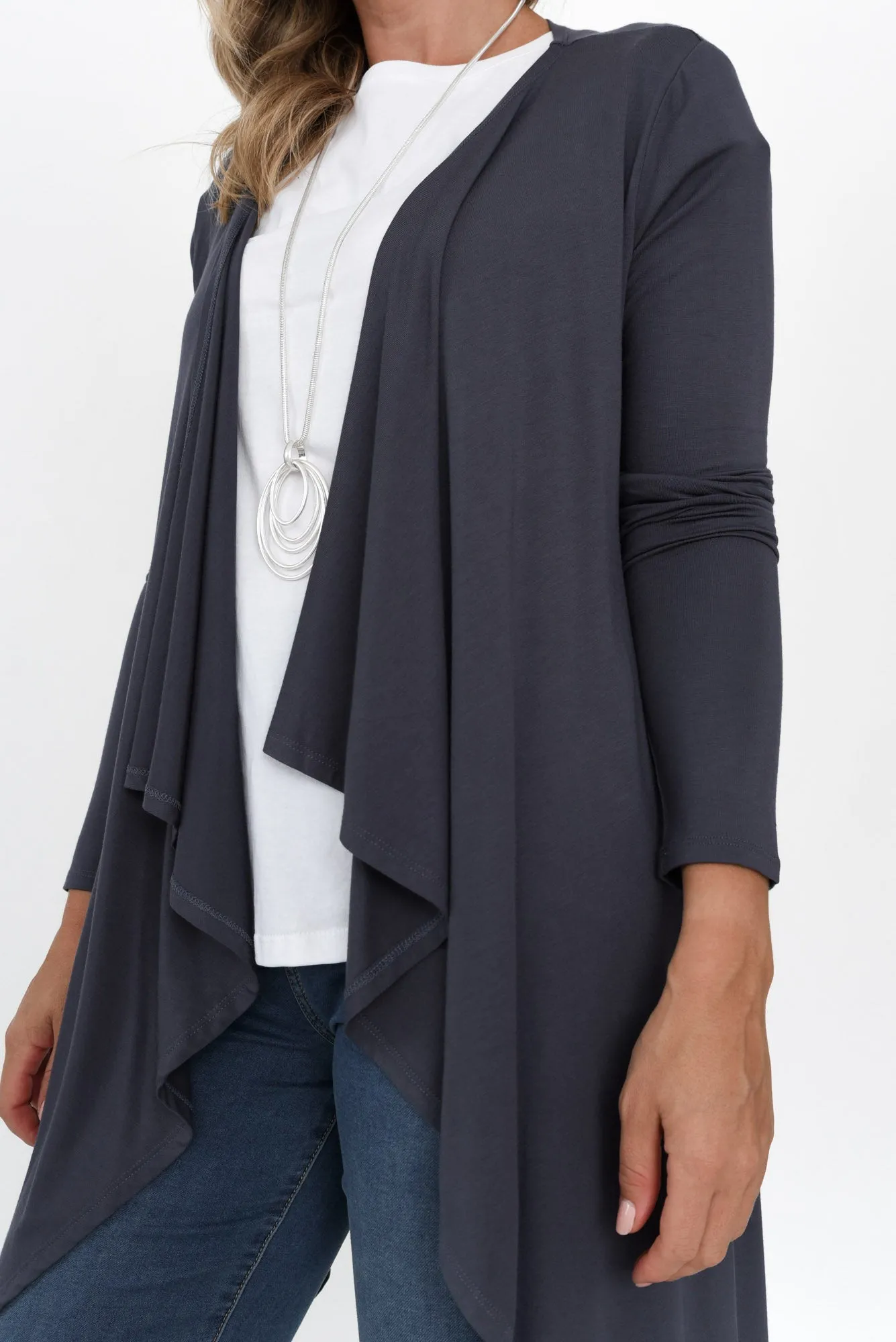 Deep Blue Bamboo Waterfall Cardigan sold by Blue Bungalow product image thumbnail 4