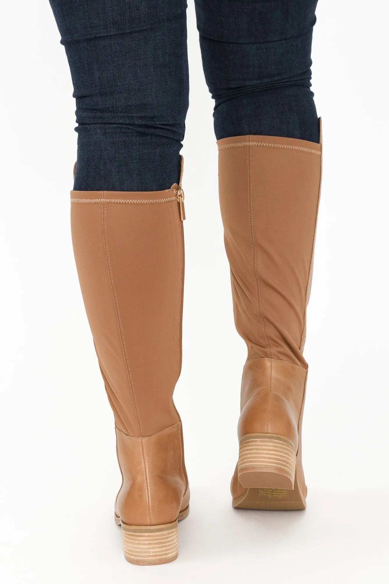 Young Tan Leather Knee High Boot sold by Blue Bungalow product image thumbnail 3