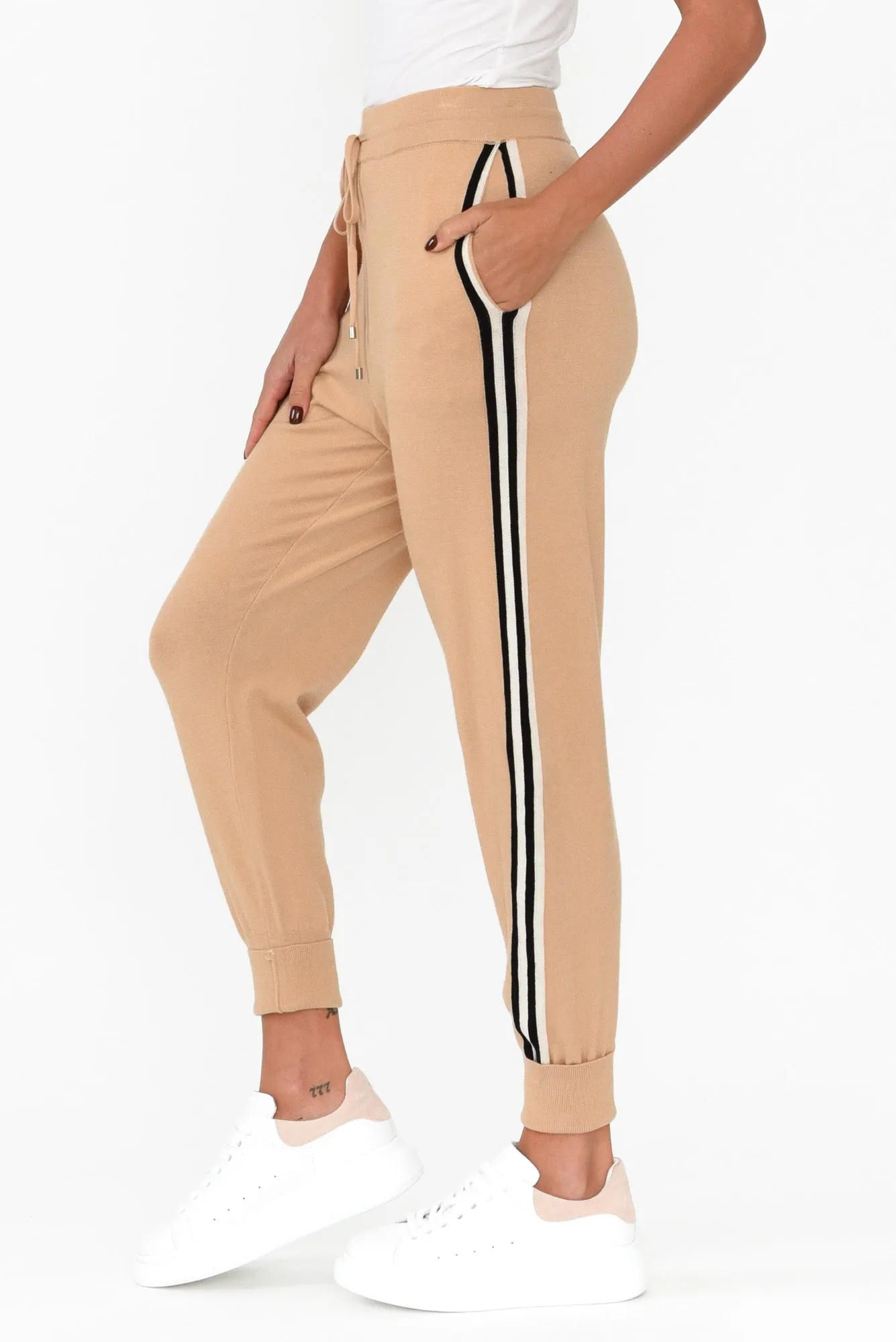 Aida Natural Stripe Knit Pants sold by Blue Bungalow product image thumbnail 3