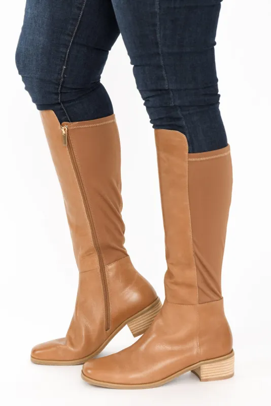 Young Tan Leather Knee High Boot sold by Blue Bungalow