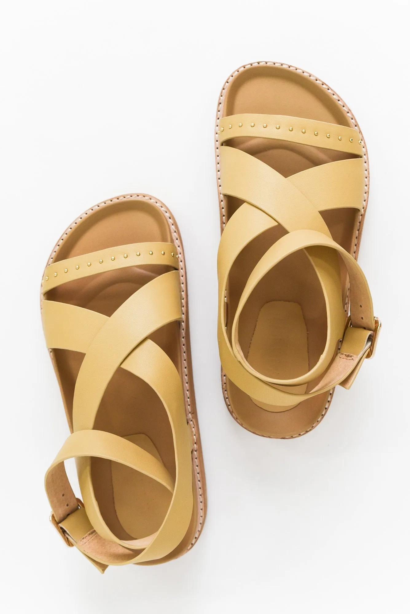 Pilar Sand Leather Crossover Sandal sold by Blue Bungalow product image thumbnail 3