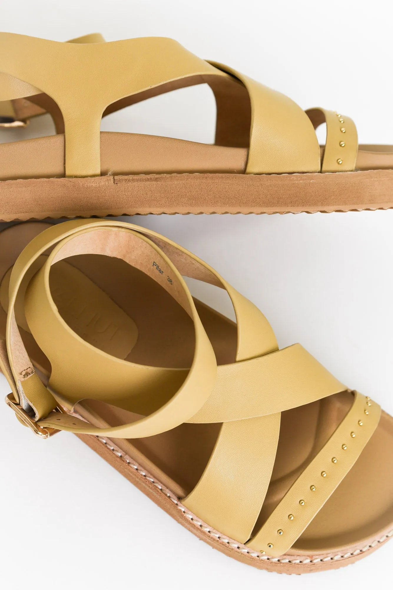 Pilar Sand Leather Crossover Sandal sold by Blue Bungalow product image thumbnail 2