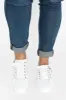 Kiki White Leather Zip Sneaker sold by Blue Bungalow
