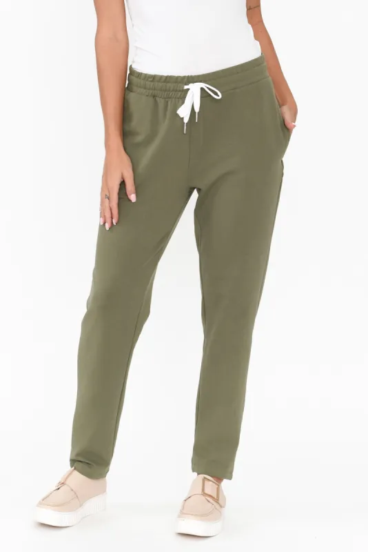 Lobby Khaki Cotton Relaxed Sweatpants sold by Blue Bungalow