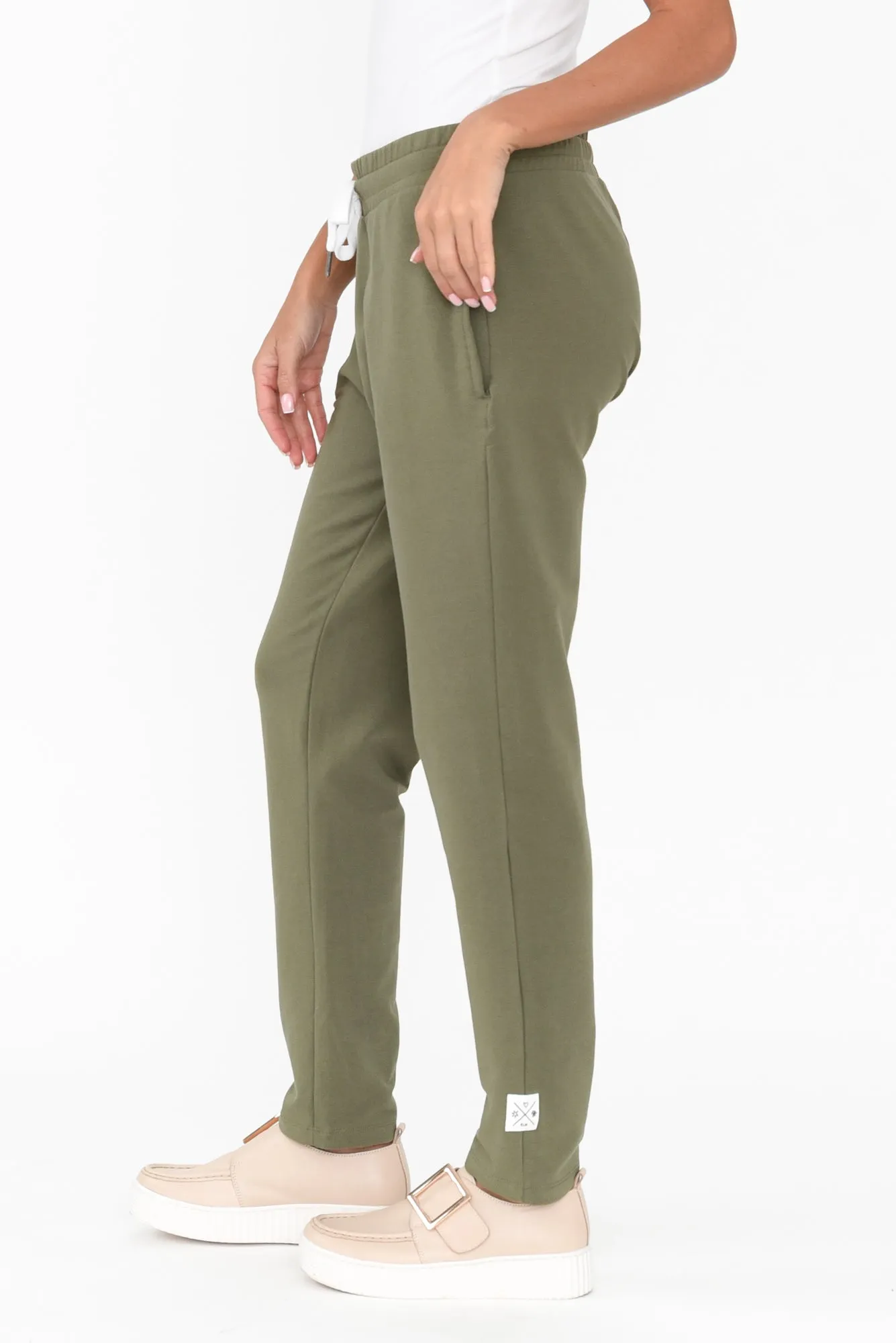 Lobby Khaki Cotton Relaxed Sweatpants sold by Blue Bungalow product image thumbnail 2