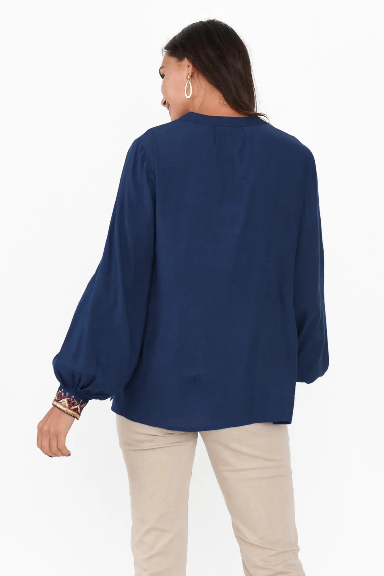 Eldrick Navy Aztec Tassel Top sold by Blue Bungalow product image thumbnail 4