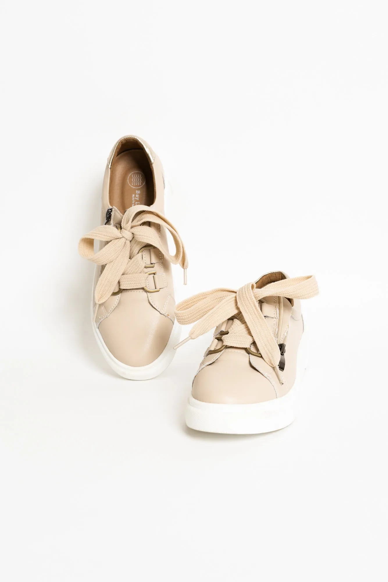 Luxe Nude Leather Sneaker sold by Blue Bungalow