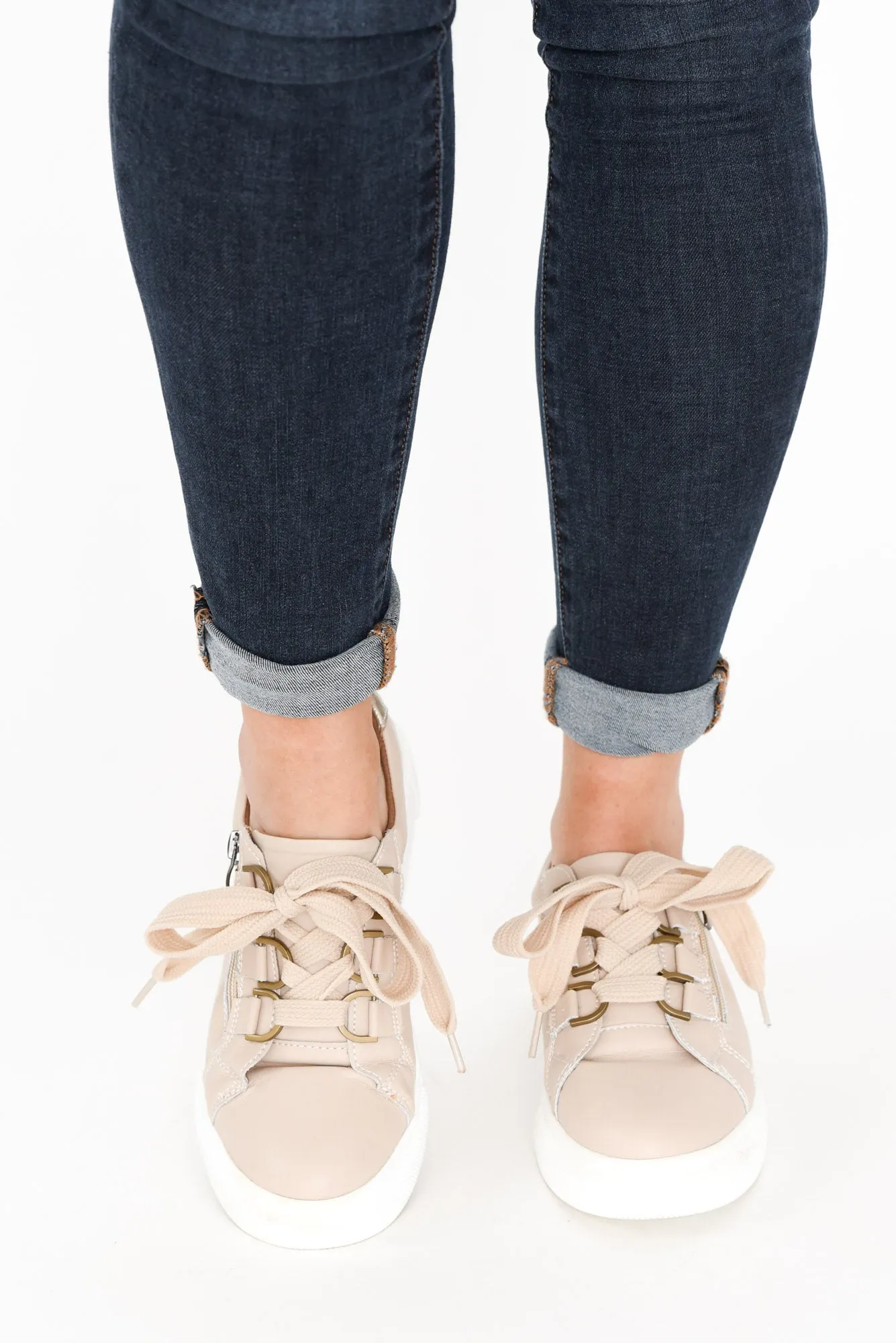 Luxe Nude Leather Sneaker sold by Blue Bungalow product image thumbnail 4