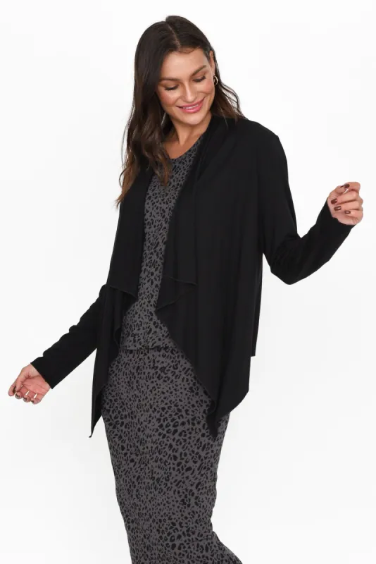 Joni Black Bamboo Cardigan sold by Blue Bungalow