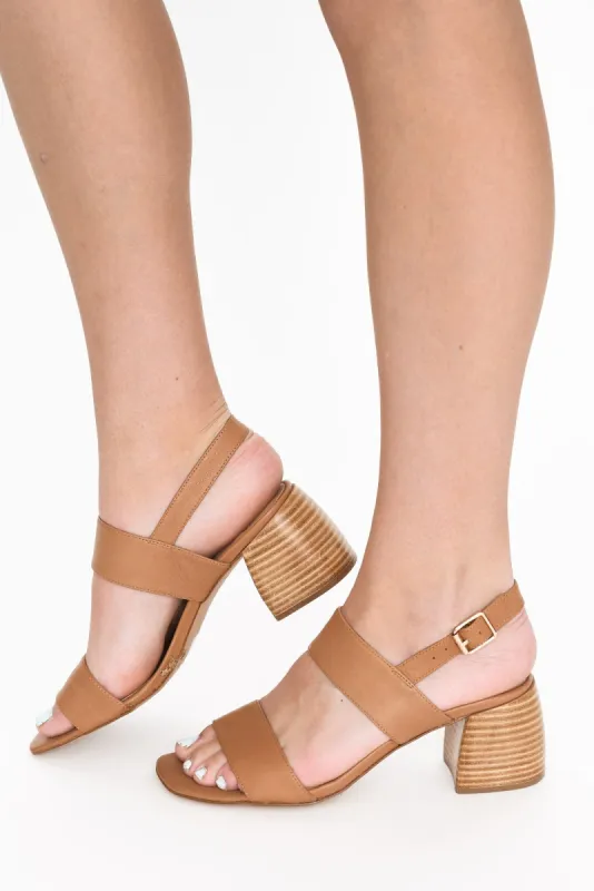 Blayke Tan Leather Heel sold by Blue Bungalow