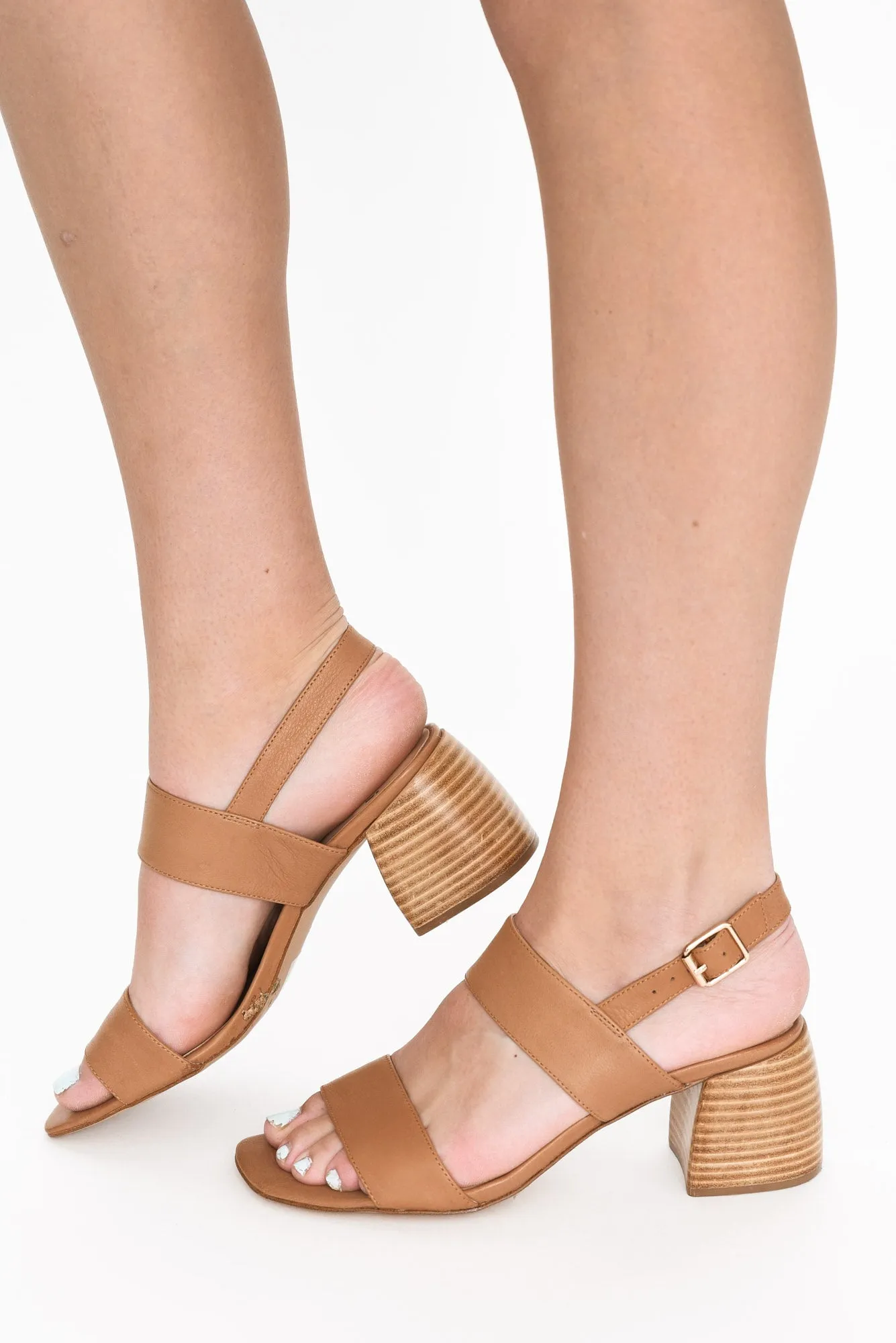 Blayke Tan Leather Heel sold by Blue Bungalow