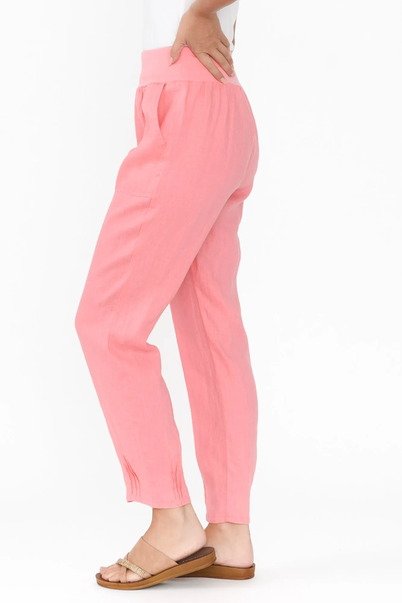 Tatum Pink Linen Pants sold by Blue Bungalow product image thumbnail 4