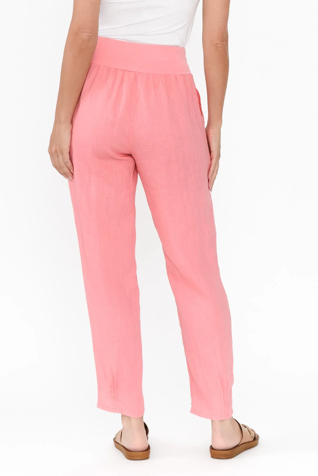 Tatum Pink Linen Pants sold by Blue Bungalow product image thumbnail 5